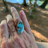 Harold Smith Sterling Silver Turquoise Inlay Ring – Size 7ZiabirdACCESS