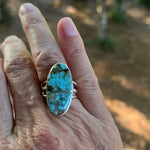Harold Smith Sterling Silver Turquoise Inlay Ring – Size 7ZiabirdACCESS