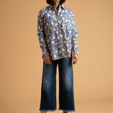 Good Boyfriend Shirt - Floral Escape True Navy & Neon Peach