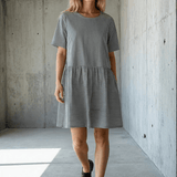 Hudson Dress - Menswear Stripe BlackAnd For GoodDresses