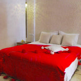 Pom Pom Blanket - Red