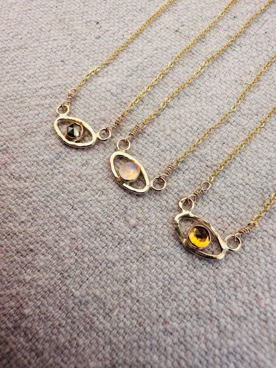 Iris Necklace ~ 14k Gold Fill: 18” / Rose Cut PyriteNotions of LovelyNECKLACES