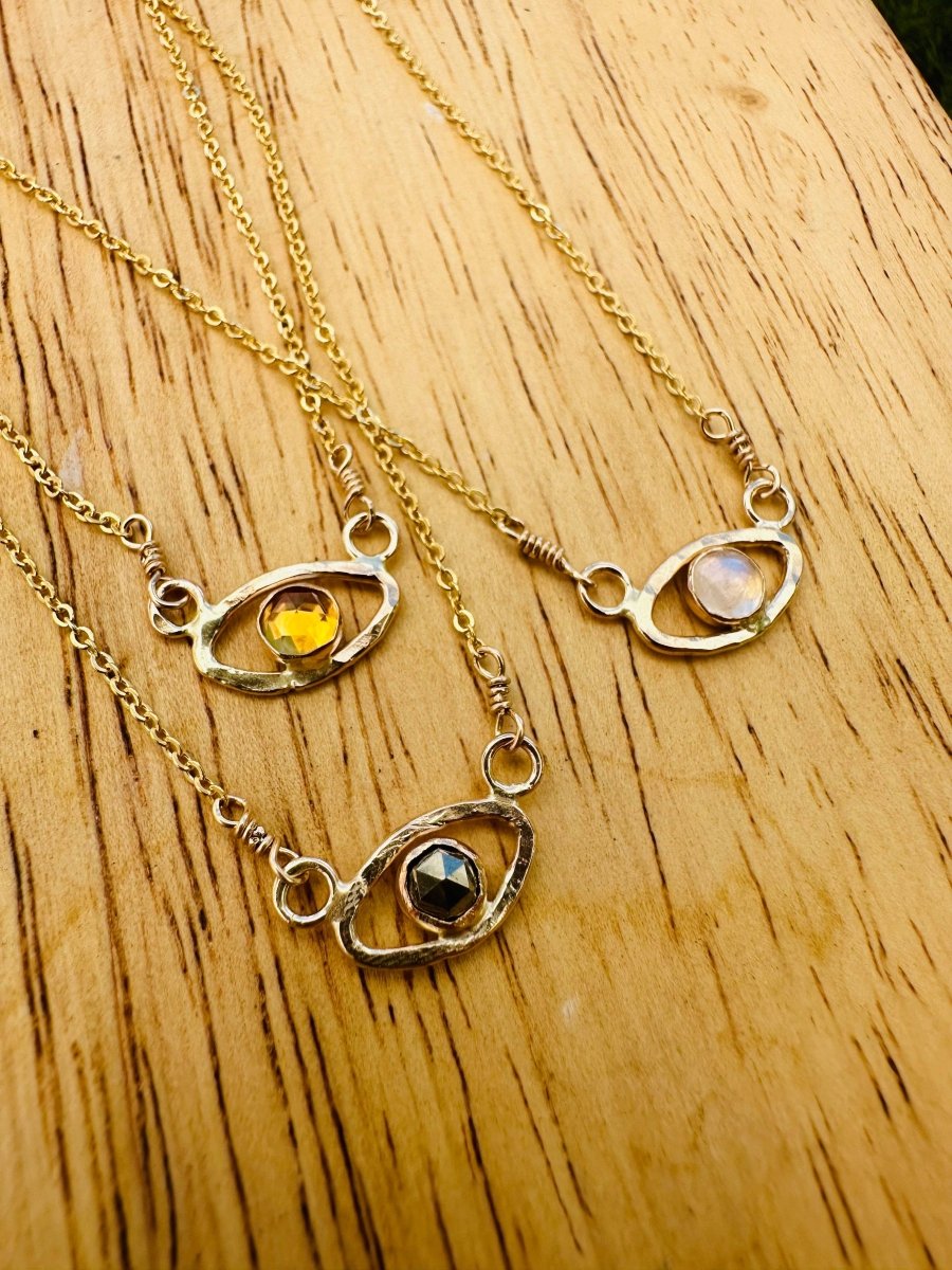 Iris Necklace ~ 14k Gold Fill: 18” / Rose Cut PyriteNotions of LovelyNECKLACES