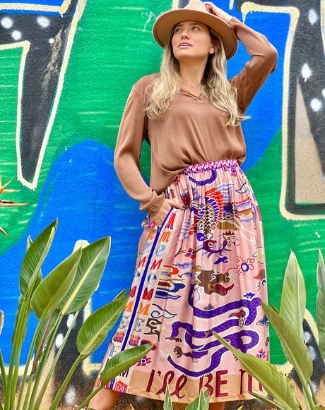 Joy Dragon Printed Skirt - I’ll be me!Me369SKIRT