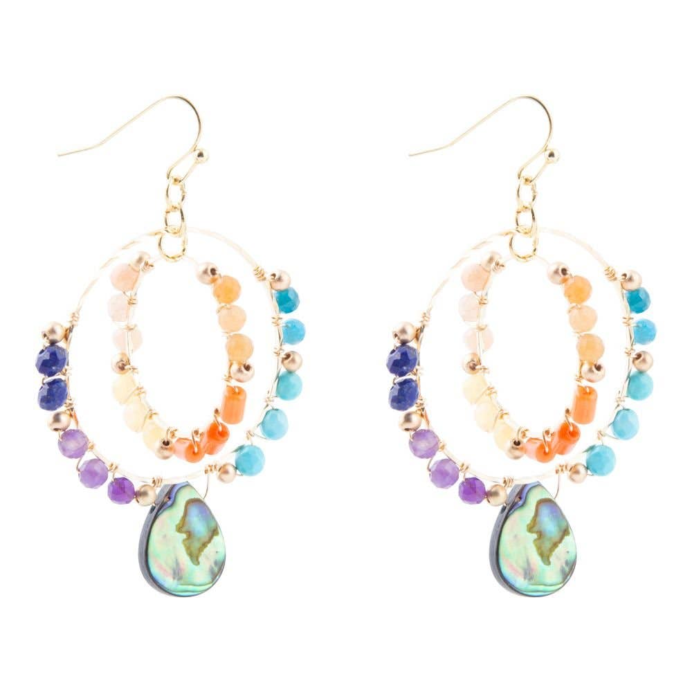 Kaleidoscope Multistone Golden Chandelier EarringsBarse JewelryEARRINGS