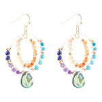 Kaleidoscope Multistone Golden Chandelier EarringsBarse JewelryEARRINGS