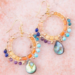 Kaleidoscope Multistone Golden Chandelier EarringsBarse JewelryEARRINGS
