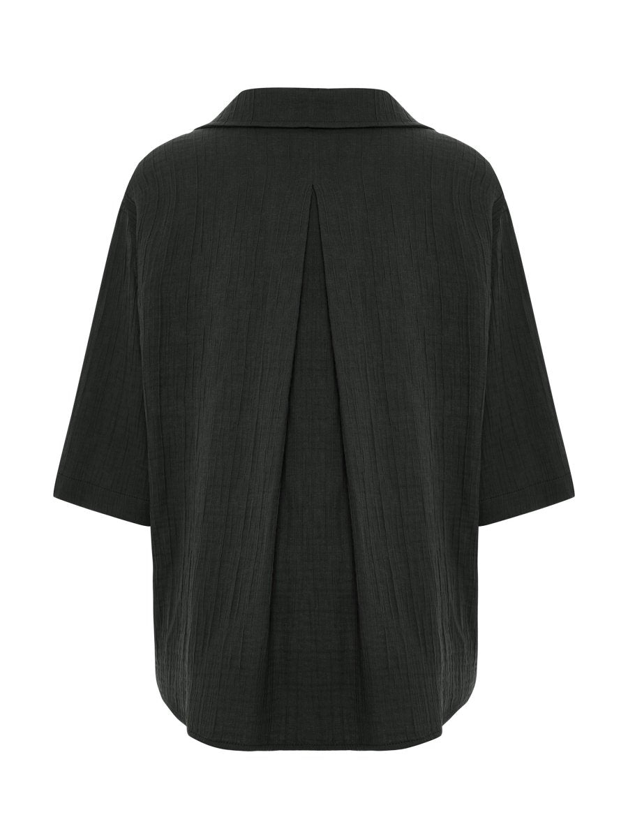 Kaya Boyfriend Shirt - CharcoalThe HandloomTop