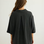 Kaya Boyfriend Shirt - CharcoalThe HandloomTop