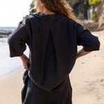 Kaya Boyfriend Shirt - CharcoalThe HandloomTop