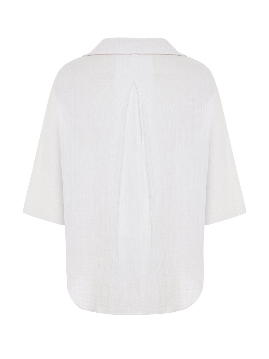 Kaya Boyfriend Shirt - WhiteThe HandloomTop