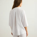 Kaya Boyfriend Shirt - WhiteThe HandloomTop
