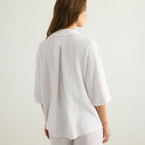 Kaya Boyfriend Shirt - WhiteThe HandloomTop