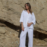 Kaya Boyfriend Shirt - WhiteThe HandloomTop