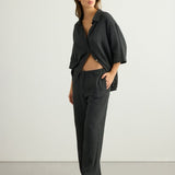 Kaya Drawstring Pants - CharcoalThe HandloomPants