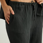 Kaya Drawstring Pants - CharcoalThe HandloomPants