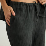 Kaya Drawstring Pants - CharcoalThe HandloomPants