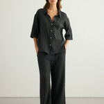 Kaya Drawstring Pants - CharcoalThe HandloomPants