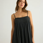 Kaya Smocked Maxi Dress - CharcoalThe HandloomDress