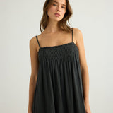 Kaya Smocked Maxi Dress - CharcoalThe HandloomDress