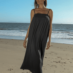 Kaya Smocked Maxi Dress - CharcoalThe HandloomDress