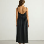 Kaya Smocked Maxi Dress - CharcoalThe HandloomDress