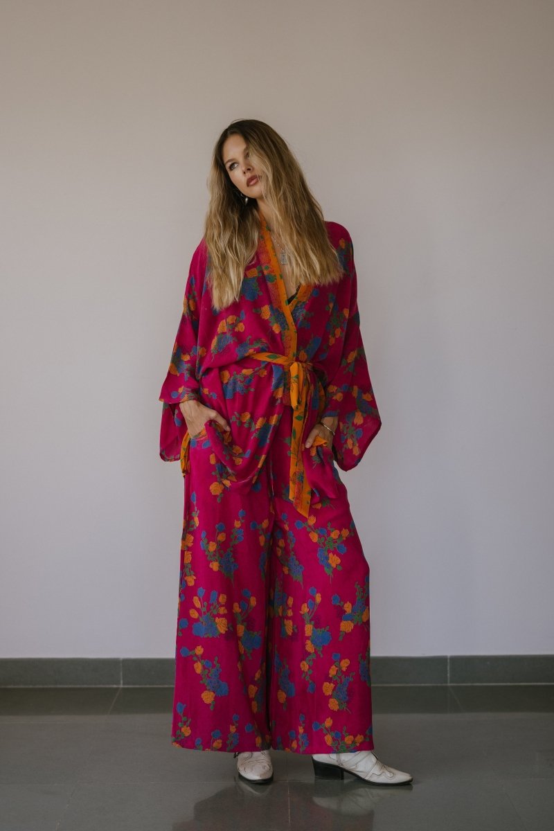 Kimono Wrap or Mini Dress - Bright Pink & OrangeSun ChildKimono