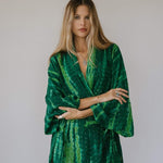 Kimono Wrap or Mini Dress - Green ShiboriSun ChildKimono