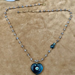 Labradorite Heart with Blue Topaz Pendant NecklaceBeth ZinkNECKLACES