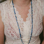 Lapis Clover Gemstone Long NecklaceBeth ZinkNECKLACES
