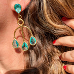 Large Aqua Stone EarringsChakarr JewelryEARRINGS
