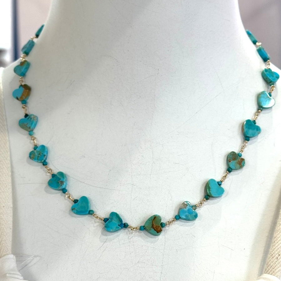 Large Heart Turquoise Short NecklaceBeth ZinkNECKLACES
