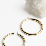 Large Hollow 10K Gold Hoop Earrings – 2” Lightweight Statement HoopsZPL - Fine LineEARRINGS