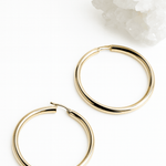 Large Hollow 10K Gold Hoop Earrings – 2” Lightweight Statement HoopsZPL - Fine LineEARRINGS