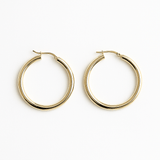 Large Hollow 10K Gold Hoop Earrings – 2” Lightweight Statement HoopsZPL - Fine LineEARRINGS