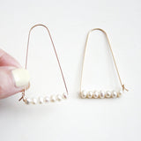 Large Mountain Hoop Earrings - Freshwater Pearls, Online exclusiveHooks and LuxeEarrings
