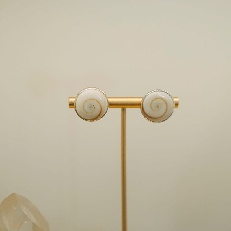 Large Post Earrings of Shiva ShellJinjaEARRINGS
