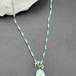 Larimar with Embedded PeridotBeth ZinkNECKLACES