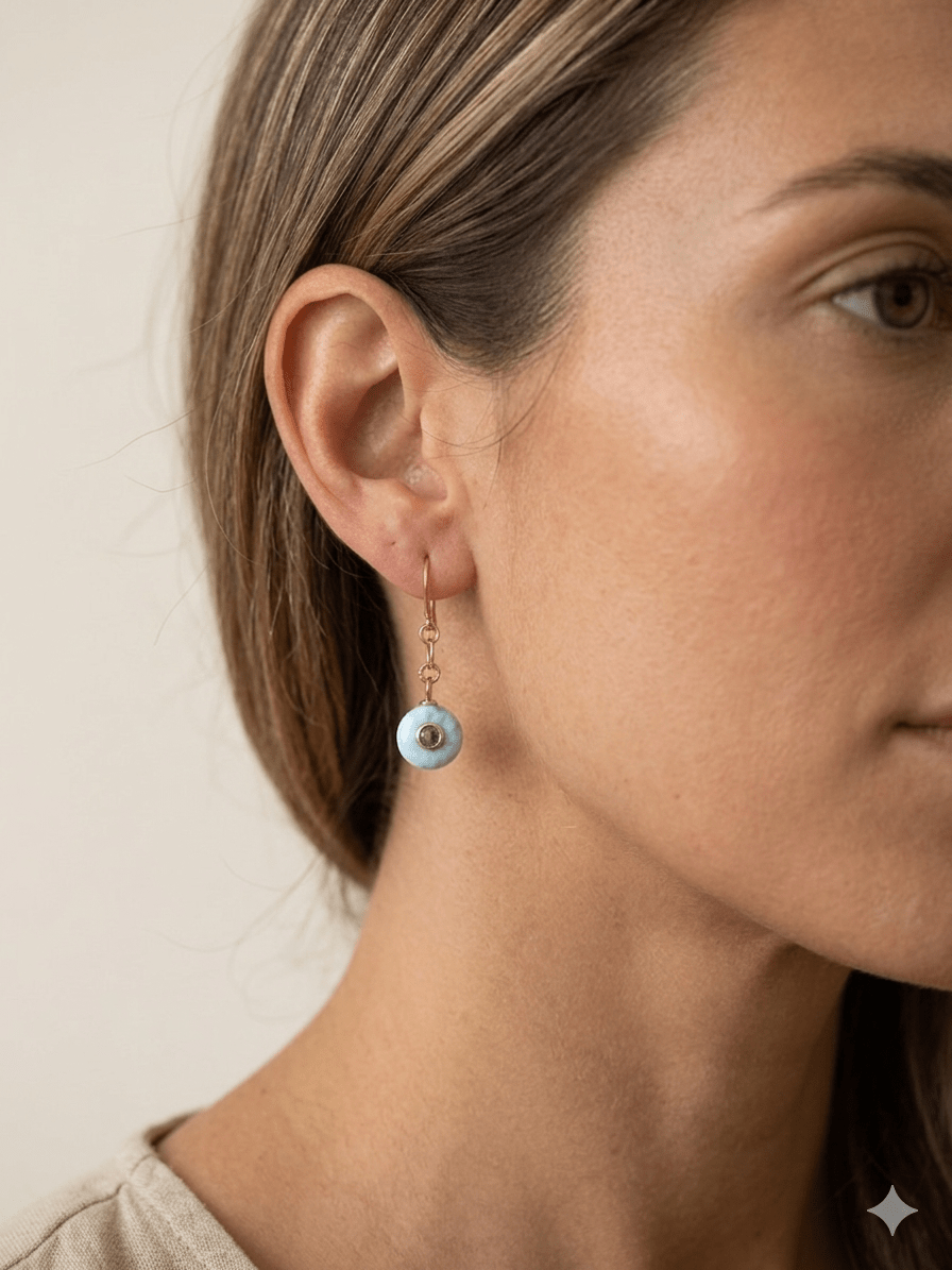 Larimar with Faceted Peridot Inset EarringsBeth ZinkEARRINGS