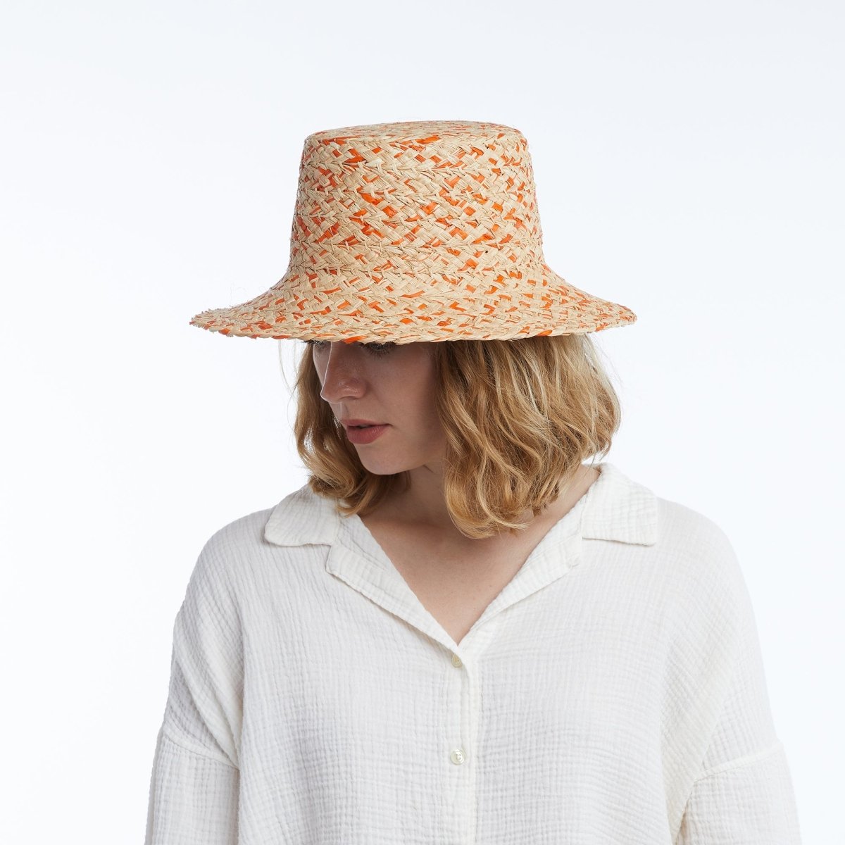 Lark Raffia Bucket Hat – Orange MixW Y E T HBucket Hat