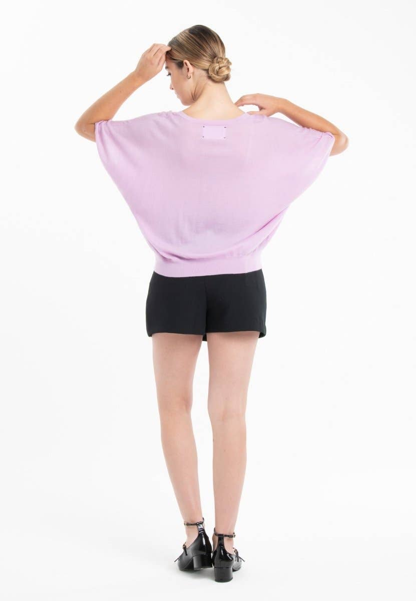 Lavender Oversized V - Neck Sweater in CashmereSTUDIO CASHMERE8SWEATER