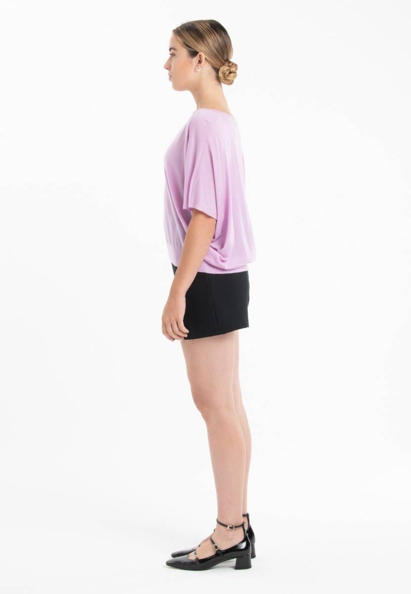 Lavender Oversized V - Neck Sweater in CashmereSTUDIO CASHMERE8SWEATER