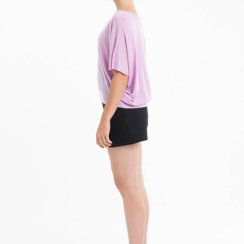 Lavender Oversized V - Neck Sweater in CashmereSTUDIO CASHMERE8SWEATER