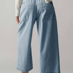 Light Blue Wide - Leg Cropped PantsUrban DaizyBOTTOM