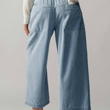 Light Blue Wide - Leg Cropped PantsUrban DaizyBOTTOM