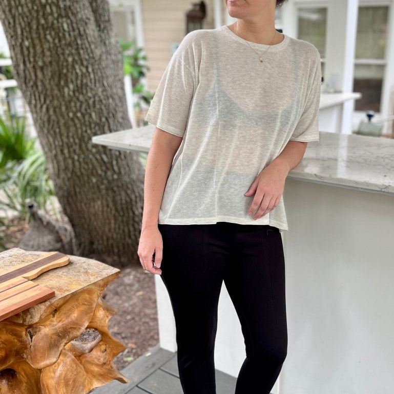 Lightweight Cashmere Tee – Short Sleeve EleganceCT PlageSWEATER