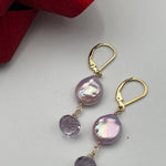 Lilac Coin Pearls with Amethyst EarringsBeth ZinkEARRINGS