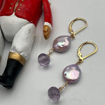 Lilac Coin Pearls with Amethyst EarringsBeth ZinkEARRINGS