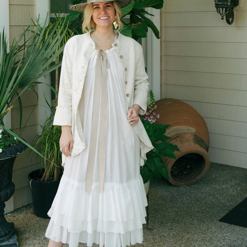 Linen Herringbone Jacket - Natural LinenAmano by Lorena LaingOUTERWEAR