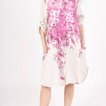 Linen shirt dress with floral print : Pinkla maison des fibres naturellesDRESS